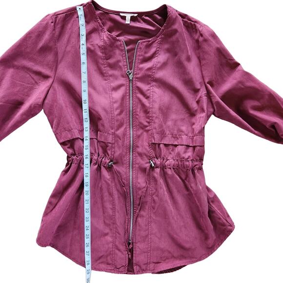 Maurices Anorak front zip soft utility jacket size large burgundy - Picture 8 of 9